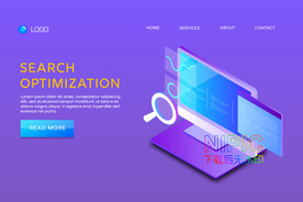 搜索引擎优化2.5d风格