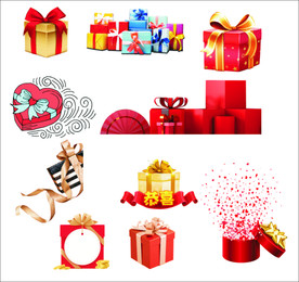 红色 礼盒 礼物 礼品 喜庆