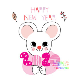 新年快乐矢量图