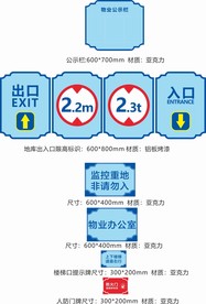 物业公示栏 标识 车库出入口