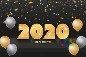 新年快乐矢量图