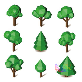 low poly 小树