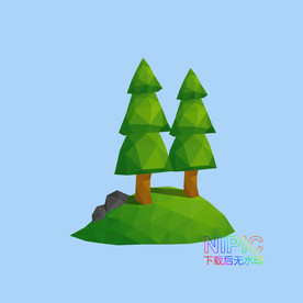 low poly 小树