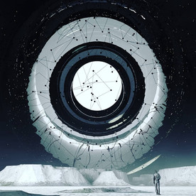 C4D模外星球太空连线发光圆球