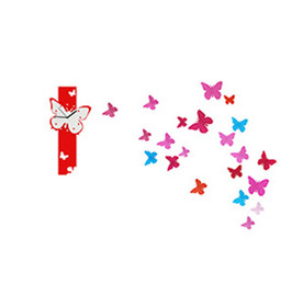 C4D模型彩色蝴蝶贴纸