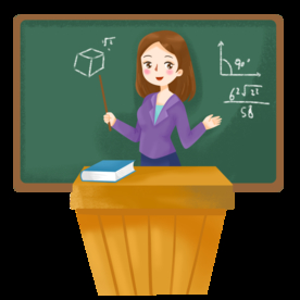 矢量卡通女孩黑板