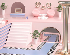 c4d模型创意清新电商展台电商