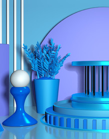 c4d模型创意清新电商展台电商