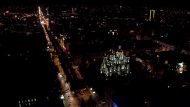 航拍城市夜景立交桥穿梭车流
