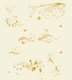 金色简约花矢量图