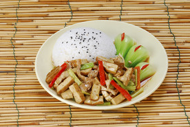 香干炒肉丝饭