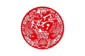 AI矢量牛年剪纸插画