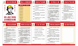 工地工程项目施工红色九牌一图