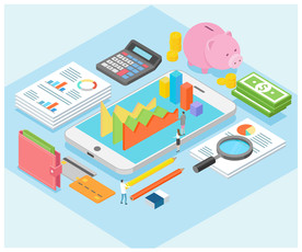 AI矢量2.5D立体理财场景