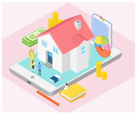 AI矢量2.5D立体理财场景