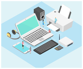 AI矢量2.5D电子商务插画