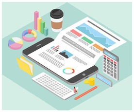 AI矢量2.5D立体理财场景