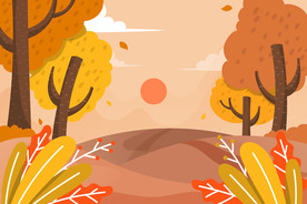 AI矢量秋季树木插画