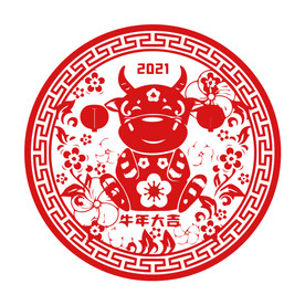 牛形象剪纸