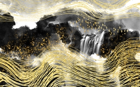 山水画 中式背景墙 装饰画 新