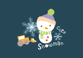 AI矢量卡通雪人