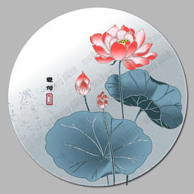 墨荷墨莲荷花莲花中国水墨壁画