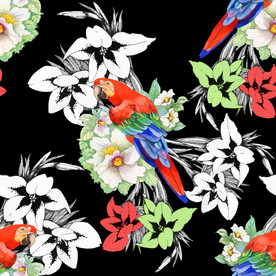 抽象 小鸟花卉背景