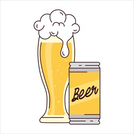 手绘啤酒