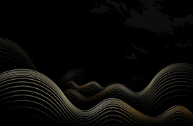 国风金色线条山水