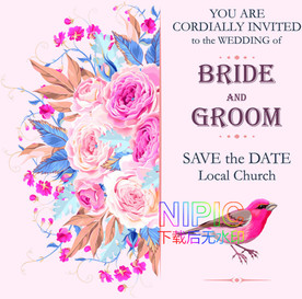 婚礼邀请函eps矢量图