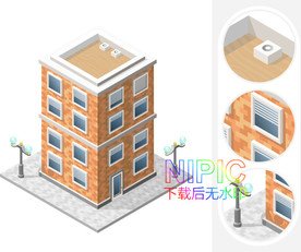 2.5d建筑eps背景图
