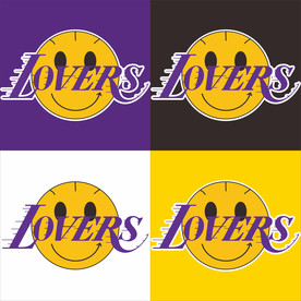 湖人队logo笑脸衣服印花