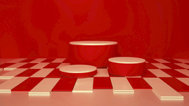 红色立体喜庆促销C4D背景图片