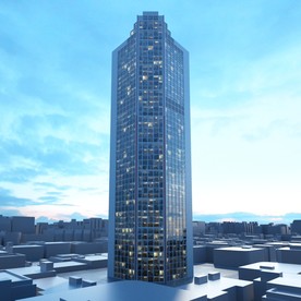 C4D模型大夏大楼建筑摩天大夏