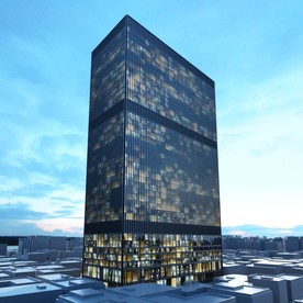 C4D模型大夏大楼建筑摩天大夏