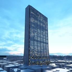 C4D模型大夏大楼建筑摩天大夏