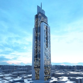 C4D模型大夏大楼建筑摩天大夏