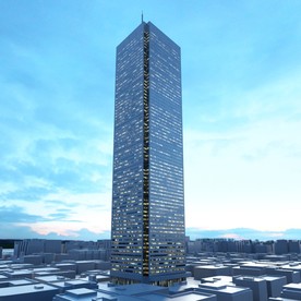 C4D模型大夏大楼建筑摩天大夏