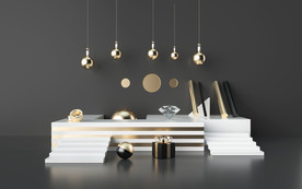 C4D模型黑金风格电商立体场景