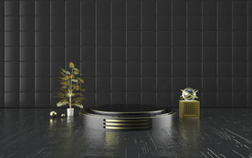 C4D模型黑金风格电商立体场景