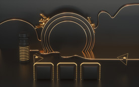 C4D模型黑金风格电商立体场景