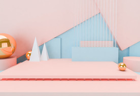 清新几何c4d背景图片简约海报