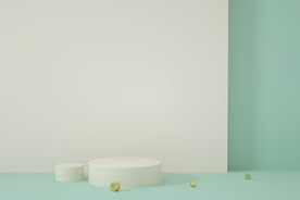 夏日清爽展台台子海报背景