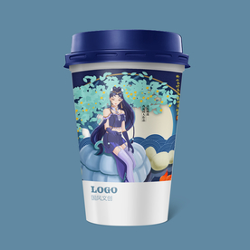 奶茶杯子西施文创国风复古二次元