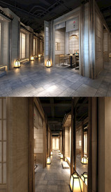 中式餐厅3d模型