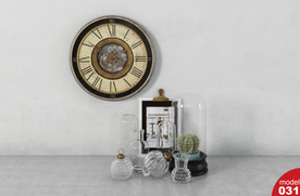 C4D模型香水瓶玻璃绿植仙人掌