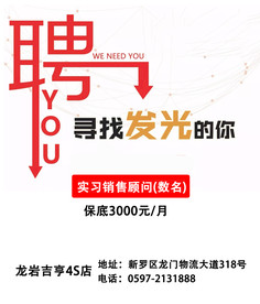 汽车行业招聘海报