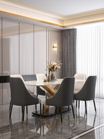 轻奢不锈钢餐桌