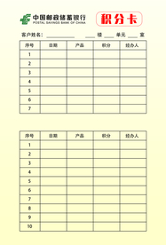 邮政储蓄银行积分卡