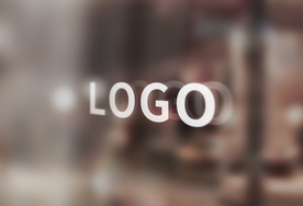 商铺双层玻璃印花logo样机